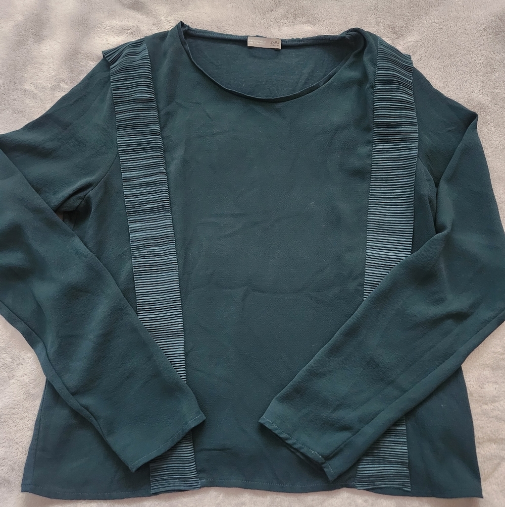 Zara Deep Teal Long Sleeve Top